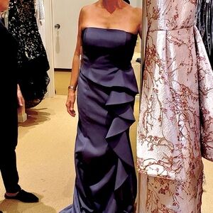 Elegant Purple Strapless Gown